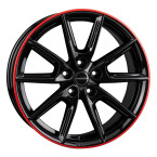 Borbet lx18 black glossy rim red black glossy rim red 18"(LX188084811435725BBGRR)